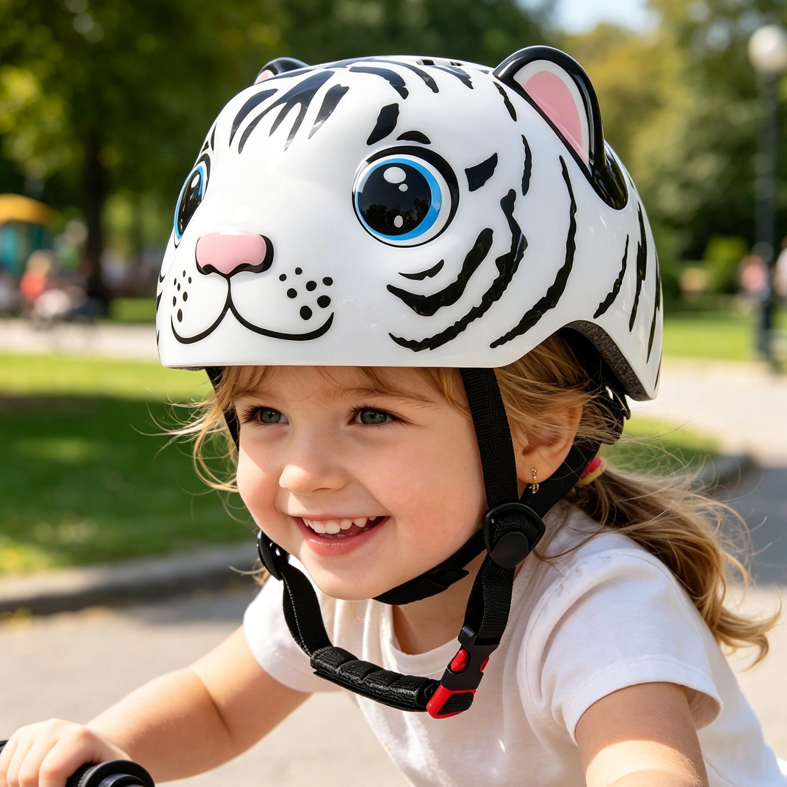 Commute Cycling Helmet - Детский шлем с тигровым принтом, регулируемый,